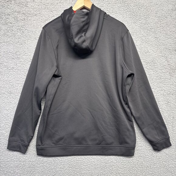 Men’s Under Armour Hooded Sweatshirt-Loose Fit Large Coldgear Gray/Red - Picture 4 of 8